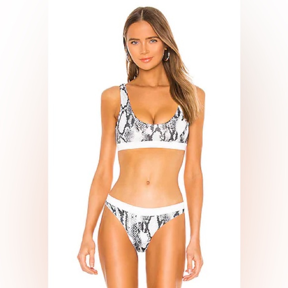 Snakeskin Print Bikini Set superdown Brently Black and White NWT small